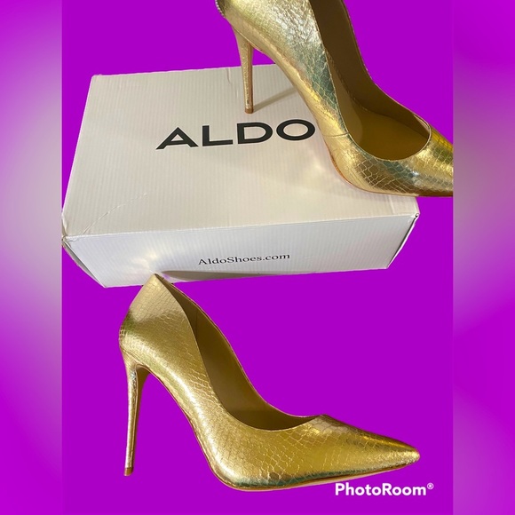 Aldo Shoes Aldo Stessy Size 1 Gold 425 Stiletto Heels Stunning New